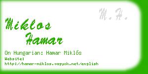 miklos hamar business card
