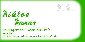 miklos hamar business card